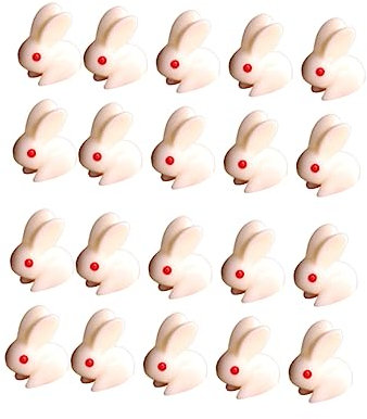 BESPORTBLE 20st Desktop- Miniatur-puppenhaus Landschaftskaninchen Miniatur-tierstatue Osterfigur Zum Sammeln Winzige Behälter Miniatur-häschenfiguren Schreibtisch Weiß Dekorationen