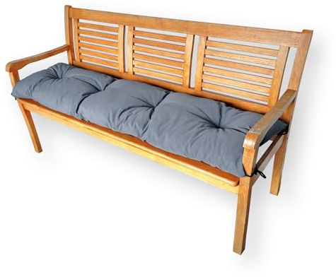 4L Textil Sitzkissen wetterfest Palettenkissen Outdoor Kissen Sitzauflage Rückenkissen Bankauflage Polsterauflage Gartenpolster Sitzkissen Bank Palettenauflage (120x60 cm, Dunkelgrau Uv-beständig)