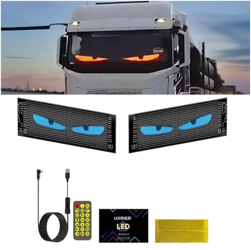 LIUZHIPENG Devil Eyes Light for Trucks, Large Dynamic Devil Eye LED Lights Screen for Car Window, Programmable Flex Car LED Display, Devil Eyes Light Signs for Cars, Store, Party, Bar, Hotel