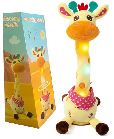seOSTO Jirafa Bailarin, Jirafa Bailarina Parlanchin, Peluche Musical Que Baila y Repite tu Voz, con Canciones Volumen Ajustable, Cactus Bailarin Juguetes Bebes Regalos para Niños