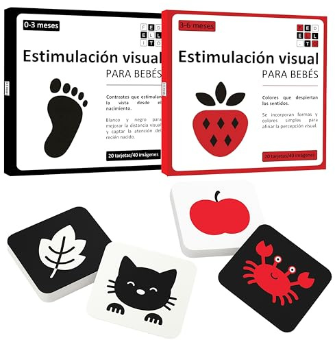 FEDELLITO Tarjetas Estimulación Visual Bebés 0-6 Meses Pack 80