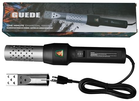 GUEDE One Minute Igniter Electro-Torch Fire Starter, Electric Charcoal Starter and Lighter, BBQ Smoker, Grill Starter, Super Heated Air with Built-In Blower