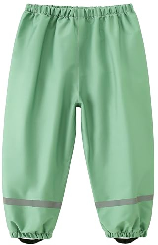 Fewlby Waterproof Trousers Kids Rain Trousers, Girls Boys Mud Proof Pants Outdoor Rain Wear with Reflective Strips for 1-11 Years