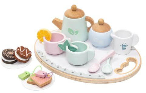 Eftermiddagste Leksaksspelset, Te- och Dessertrollspel | Leksakste-party, träte set lekmat, social leksak