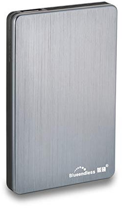 Blueendless Disco Duro Externo 2.5 USB3.0 Almacenamiento De Disco Duro Portátil Ultrafino Compatible con Mac, PC, Laptop, MacBook, (Gris, 250, GB)