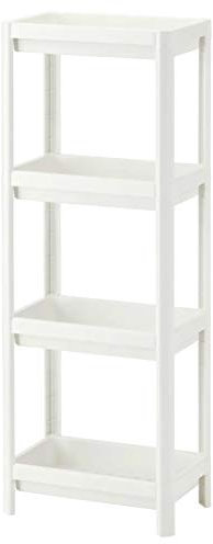 HMWD Stylish 3 Tier Trolley, Corner Shelf and 4 Tier Shelf Unit - White