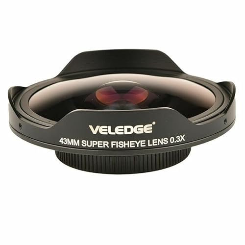37MM / 43MM 0.3X Super Fisheye Ultra Wide Angle Camera Lens with Adapter Hood Mount Converter (43mm)