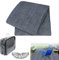 XMTECH Vorzeltteppich hochwertiger Camping Teppich 250x400cm, Zeltteppich Zeltunterlage bläulich-grau, Teppich für Zelt Wohnmobil aus HDPE, Outdoor Campingmatte inkl Tragetasche & 15 Heringe