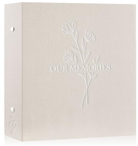 Lanpn Album Photo 10x15 1000 Pochette, OUR MEMORIES Grand Geant Format Lin Tissu Album pour Horizontal Vertical Photos Beige