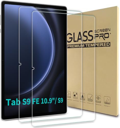 AUPOWER 2 Pack Screen Protector Compatible with Samsung Galaxy Tab S9 FE 10. Inch/ S9, 9H Tempered Glass Film Anti-Scratch Impact-Resistant