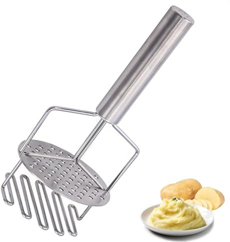 Potato Masher,Stainless Steel Masher,Heavy Duty Professional Integrated Mashed,Hand Metal Wire Masher Kitchen Tool for Bean, avocado, Vegetable.Dishwasher Safe