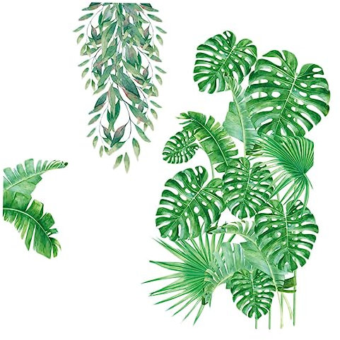 Gadpiparty 1ensemble Autocollants Muraux Végétaux Amovibles Pvc Décoration Tropicale Avec Pour Salon Chambre Et Bureau