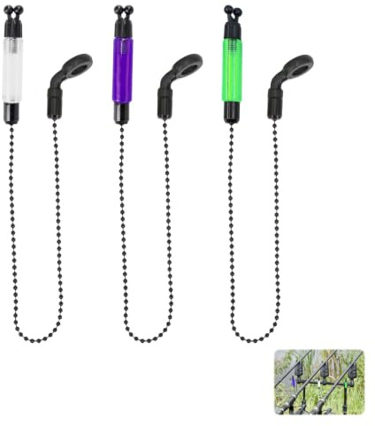 Shileni Bobbins Carp Fishing, Fishing Bobbins with Bite Alarm Indicators, Lightweight Line Spools for Carp Fishing Tackle, Swingers with Visual Bite Detection for Night Fishing, (Green,White,Purple)