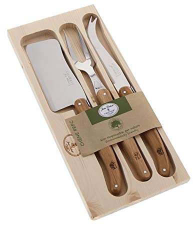 Laguiole Jean Dubost 97146, Set da Formaggio: 3 Pezzi in Cofanetto di Legno