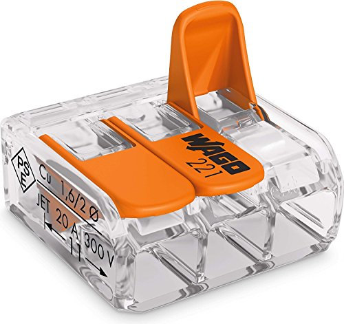 10 x WAGO 221-413 Electrical Wire Block Connector Strip 12V 220-240V Cable Terminal