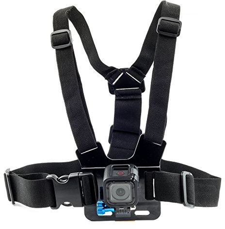 Digicharge Action Cam Bröstrem kompatibel med GoPro Hero13 Hero12 Hero11 Max Hero10 Hero9/DJI Osmo Action 5/Session Mini Hero 13 12 11 10 9 8 7 6 Akaso Apexcam kamerasele montering, Svart