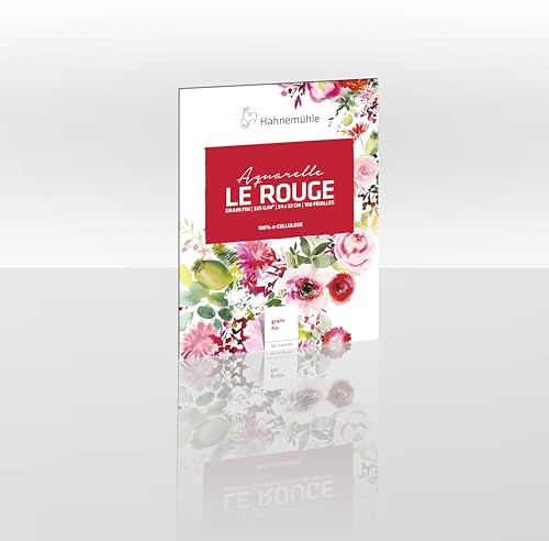 Hahnemühle Bloc de papier aquarelle 100 feuilles 325g 24x32 cm Rouge