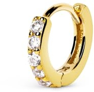 SINGULARU - Pendiente Suelto Aro Cleo M. Plata de Ley 925 con Acabado Baño de Oro de 18 Kt. Cierre Congo. Joyas para Mujer