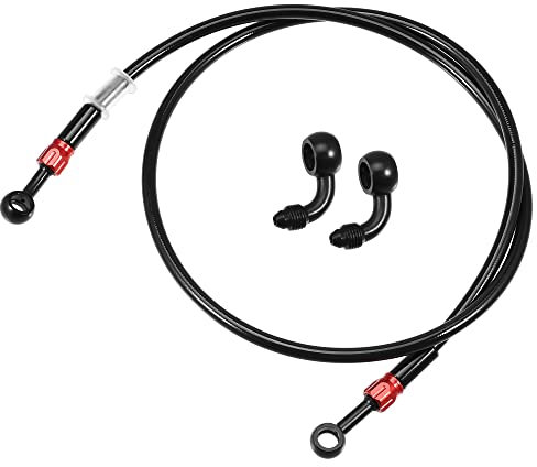 A ABSOPRO 1 Set AN3 28 90 Gradi Moto Freno Tubo Linea 110cm Nero