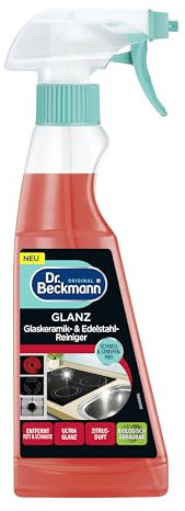 Dr. Beckmann GLANZ Glaskeramik- und Edelstahl-Reiniger, Streifenfreie Reinigung und langanhaltender Glanz, 250 ml