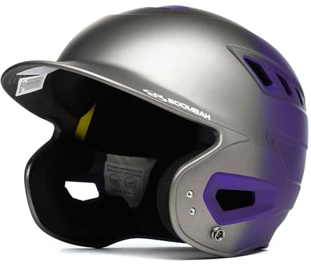 Boombah DEFCON Metallic Fade Batting Helmet NOSCAE Charcoal/Metallic Purple - Size Junior 6 1/4 - 7