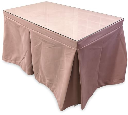 Genérico Ropa de Mesa Camilla Antimanchas Aterciopelada Triplegrueso - Color Rosa - Medida 120 x 70 cm - Falda Mesa Camilla, Enaguillas, Enaguas, Ropa Chenilla