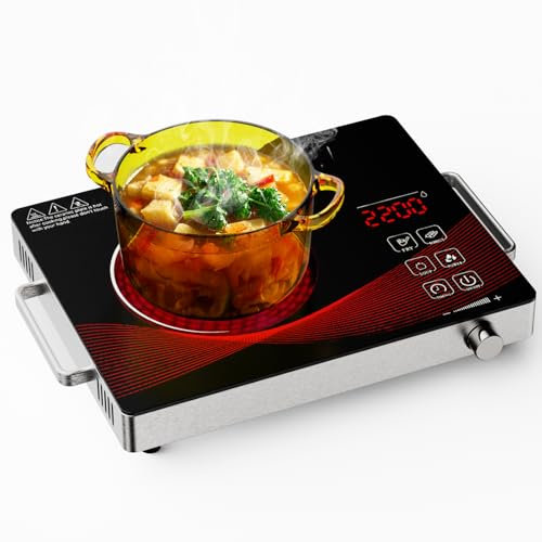 Argyolas electric burners for cooking stove cooker cocina electrical 1 hornillas parrilla eléctrica para cocinar Portable Electric Cooktop Single Burner Stove with Plug,Hot Plate Countertop1800W 110V