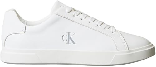 Calvin Klein Donna Sneakers con Suola Preformata in Pelle, Bianco (Triple Bright White), 35
