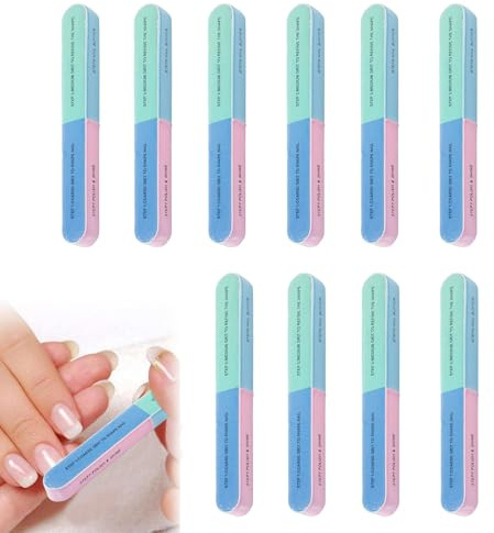 10PCS Nail Buffer, 7-Sided Nail Buffer Blocks, Professional Nail Files, Nail File and Buffer Set, Acrylic Gel Nails Remover, Manicure Sanding File for Natural Nails Acrylic Nail Polishing Nails
