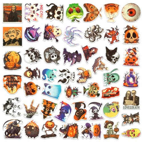 JEYORZY 50 pcs Halloween Aufkleber, Halloweens Dekoration, Halloween-Aufkleber, Halloweens Kürbis Sticker, für Halloween Party Aufkleber Auto Graffiti Aufkleber Motorrad DIY Party liefert Abziehbilder