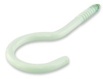 suki 18 Stück Schraubhaken 40 x 3,0 mm gebogen Holzgewinde weiß, 6175047