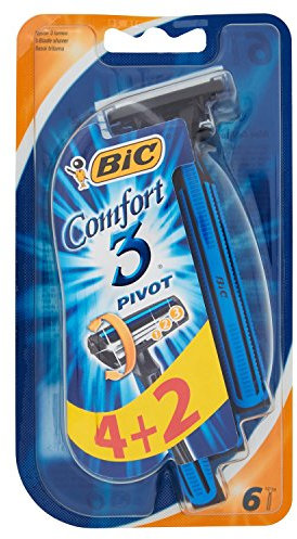 Bic Comfort 3 Pivot Rasoi Lame Usa e Getta, Confezione da 6