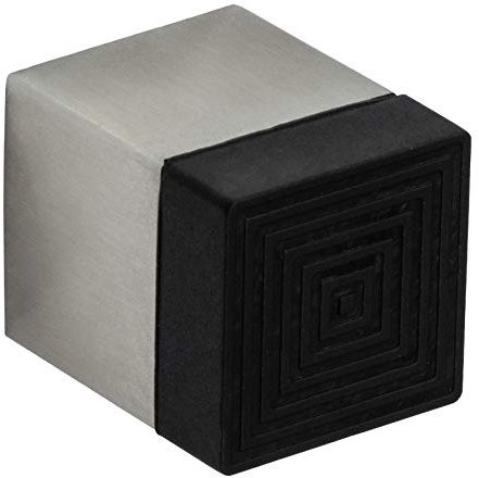 Gedotec Design Wand-Türpuffer Edelstahl Türstopper STRONG eckig | Tiefe: 30 mm | Gummi-Puffer schwarz 9 mm | Stopper für Wand & Boden-Montage | 1 Stück - Tür-Anschlagpuffer inkl. Befestigungsmaterial