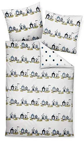 Janine Mako Satin Bed Linen Palermo Maritime 135 x 200 cm + 80 x 80 cm