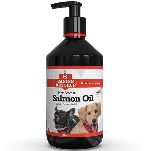 Pure Scottish Salmon Oil for Dogs UK - 500ml | 100% Pure Dog Salmon Oil - Natural Omega 3, 6 & 9 Fish Oil for Dogs | Dog Supplements - Omega 3 Fish Oil for Dogs | Canine Ketchup