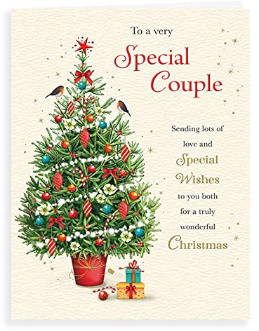 Traditionellt julkort specialpar - 20 x 15 cm - Piccadilly Greetings