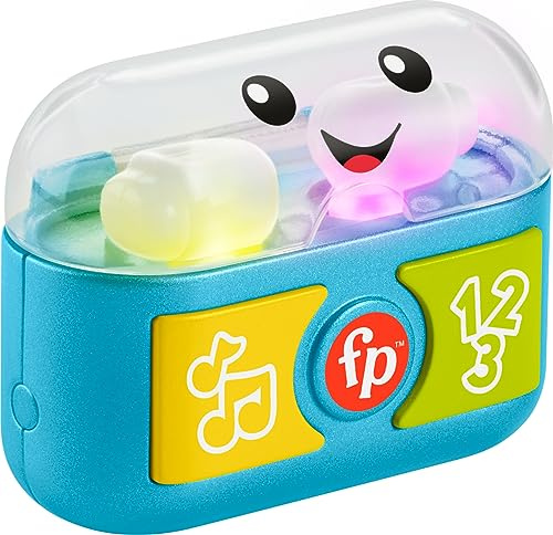Fisher-Price Laugh & Learn - Auriculares de juguete para bebés y niños pequeños con luces musicales y actividades motoras finas para mayores de 6 meses