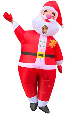 Arokibui - Costume gonfiabile rosso da Babbo Natale, costume gonfiabile da cosplay per festa di Halloween, Natale, decorazione per Natale