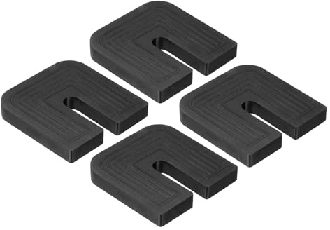 PATIKIL Rubber Isolator Pads, 4 Pcs U-Shaped Anti-Vibration Pads 2.76 x 2.76 x 0.39 Shock Absorbing Mats for Mini Split AC Condenser Air Compressor Generator Machinery, Black