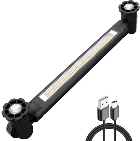 MEIKEE led arbetsbelysning stativ 3000 LM 6 ljuslägen, 3 ljusstyrkor, med magnet och krok, led strålkastare, uppladdningsbar byggspotlight, camping, garage, byggarbetsplats, verkstad