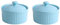 Lot de 2 ramequins en céramique avec couvercles, ramequins en porcelaine et plats soufflés, bols à trempette, petits ramequins pour ramequins à crème brûlée, passent au micro-ondes 8.4x6.4cm blue