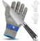 flintronic Cut Resistant Gloves, Level 9 Protection Stainless Steel Mesh Cut Proof Gloves, Safety Work Gloves with 2 Cotton Gloves, for Kitchen Butcher, Wood Whittling, Oyster Shucking(M)