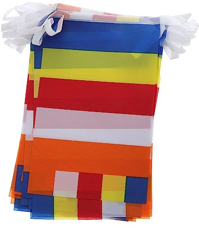 TINEASUR Bandiera Buddista Cinque Colori Buddha Decorazione Sospesa in Poliestere Per Interni Ed Esterni Adatta Per Templi e Cortili