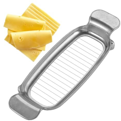Mlllokfki Stainless Steel Cheese Slicer, Ergonomic Cheese Cutter, Wire Kit for Efficient Cheese Cutters, Precise Cheeses 2.56 x 0.79 x 7.68 Inches for Cutting Cheese Butter Vegetables Acci