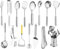 Polegas Stainless Steel Kitchen Utensils Set, 15 PCS Cooking Utensils Set, Nonstick & Heat Resistant Kitchen Tools, No Plastic Kitchen Gadgets Cookware Accessories