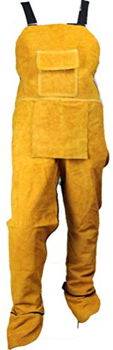 TIKATARER Delantal de Soldadura, Delantales de Cuero Profesionales para Hombres Delantal de Trabajo Soldador de Cuero Ropa Pierna Dividida Carpintero Herrero Jardín Trabajador Pantalones (BLACK)