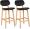 WOLTU Barhocker 2er Set Barstühle gut gepolsterte Sitzfläche und Rücklehne aus Kunstleder Design Stuhl Holz Schwarz