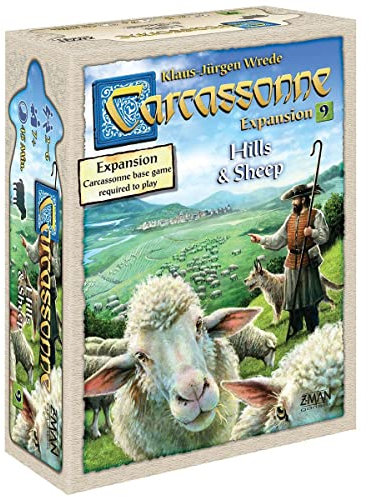 Z-Man Games | Carcassonne Hills & Sheeps | Board Game EXPANSION 9 | Ages 7 and up | 2-6 Players | 45 Minutes Playing Time