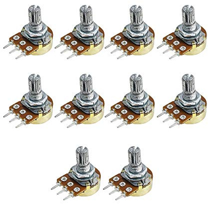Comimark 10Pcs WH148 Type B10K Ohm Linear Taper Rotary Potentiometer Panel Pot 3 Pin