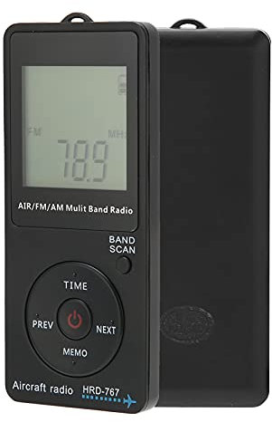 Récepteur Radio de Bande D'aéronef, Radio Portable AM FM Portable FM/AM/AIR avec écran LCD et écouteurs, Batterie au Lithium 400 MAh Intégrée